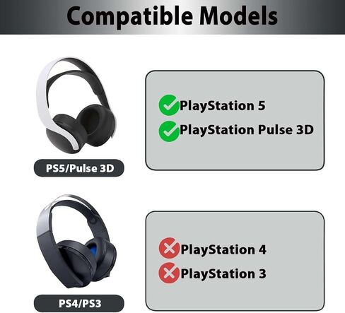 Adhiper Replacement Ear Pads for PS5 Pulse 3D Headset, Upgraded Cooling Gel Earpads Compatible with Sony PlayStation 5 PS5 Pulse 3D Wireless Headset, High-Density Memory Foam & Soft Protein Leather in Kuwait