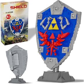 BOTW Hylian Shield Building Block Set, Breath of The Wild Shield Toy with Handle and Base Building Blocks for Game Model Collectors Kids Ages 6+ Year Old (314 Pieces)