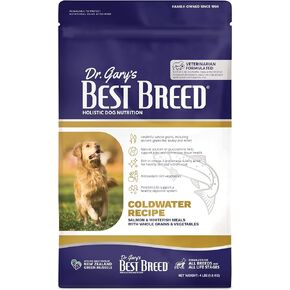 Best Breed Dr. Gary's Coldwater Recipe Slow-Cooked in USA, Natural Dry Dog Food for All Breeds and Sizes, 4lbs