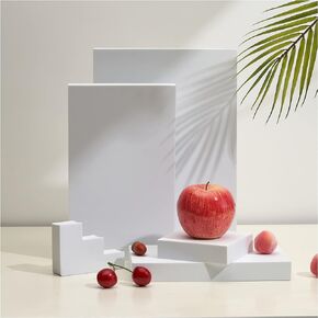 GISELA D Rectangle Stereo Geometric Shape Foam Photography Props Set Three-dimensional Scene Shooting Backdrop Ornament Indoor Posing Photo Decor Background 5Pcs (White)