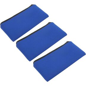 Alomejor 3pcs Pen Bag Pencil Case Soft Neoprene Waterproof Storage Bag for Camping Climbing Traveling Wearable Pen Bag (Black)