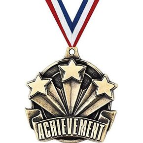 Achievement Medals, 2" Gold Academic Achievement Medal Award with Free Custom Engraving Prime