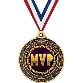 MVP Gold Duo Medal, 3" Most Valuable Player Prizes, Kids MVP Recognition Trophy Medal Awards Prime