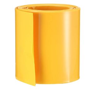 uxcell Battery Wrap PVC Heat Shrink Tubing 56mm Flat Width for AAA Power Supplies 2 Meters Length Yellow