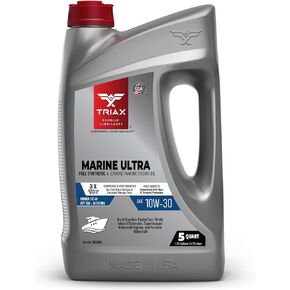 TRIAX Marine Ultra 10W-30 4-Stroke Full Synthetic Marine Engine Oil (5 Qt Jug)