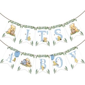 Winnie IT'S A Boy Banner for The Pooh Baby Shower Decorations Boys Baby Shower Banner for Boys Party Birthday Decorations