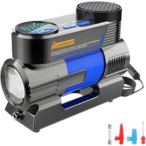 Portable Tire Inflator Air Compressor for Car, DC 12V Auto Tire Pump with Digital Pressure Display, 150PSI with Emergency LED Light for Cars, Balloons Sports Equipments and Other Inflatables Product