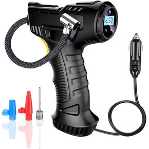 منفاخ لإطارات السيارة ضاغط هواء محمول مضخة لإطارات السيارات عجلة دراجة دراجة الكرة موتو 12 فولت كهربائية صغيرة قوية سريعة تضخيم in Kuwait