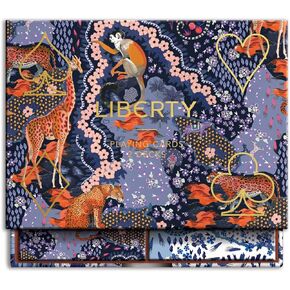 Galison Liberty London Maxine Playing Cards, 2 Decks – Standard Size Playing Cards with Unique Artwork, Sturdy Exterior Drawer Box with Foil-Stamped Art