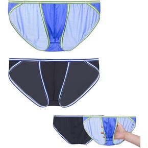 Men's Briefs Ice Silk Sexy Bulge Enhancing Pouch Brief See Through Bikini Seamless Silky Cool Breathable