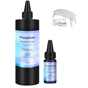 Lamp Included-500g UV Resin+30g-Upgrade I Minute Quick Cure! Hard Type Crystal Clear Epoxy Resin For DIY Handcraft Jewelry Earrings Necklace Bracelet Making Crafting,Casting& Coating