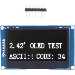 OLED Display,2.42 Inch OLED Display Module,128X64 Pixels,Emit Light by Itself,for SSD1309 I2C SPI Parallel Interface,for MP3,Feature Phone,Smart Health Equipment