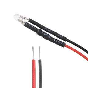 uxcell 10Pcs DC 6V 3mm Pre Wired LED, Flashing Red Light Round Top Clear Lens, Light Emitting Diodes with Edge