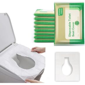 Toilet Seat Covers Paper Flushable, 120pcs Travel Disposable Toilet Seat Covers for Adults Kids Potty Training, 100% Biodegradable Travel Accessories for Public Restrooms, Airplane, Camping
