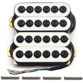 Adjustable Metal Double Coil Electric Guitar Pickups Humbucker Punk Neck/Bridge Pickup (Black)