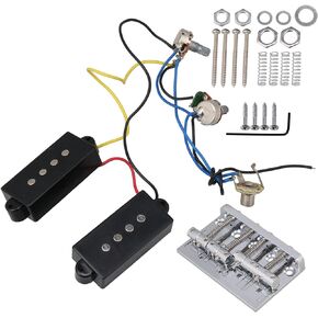 Prewired Neck & Bridge Humbucker Pickups with Hole Pitch 68mm Bass Bridge Instrument Accessories for 4-string Bass