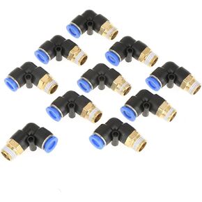 10pcs Pneumatic Elbow Quick Connector Air Fittings Adapter Push to Connect Tube Fitting 8mm Diameter Thread G1/4 Set