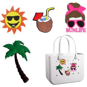 Afonso Charms for Bogg Bag Accessories Rubber Totes Inserts Charms for Handbag Beach Bag Tote Bag