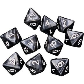 D8 Polyhedral Dice Set - 8-Sided Dice with Numbers | Ideal for Board Games, Classroom Activities, Party Table & Gaming Fun (10-Pieces, Color: Black, Size: 1.6cm/0.63in) in Saudi Arabia
