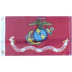 United States Marine Corps EGA Premium Quality Fade Resistant Heavy Duty 12x18 12"x18" Woven Poly Nylon 150D Car Boat Flag Banner Grommets - Officially Licensed