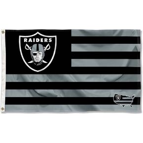 Las Vegas Raiders USA American Nation Stripes 3x5 Grommet Flag