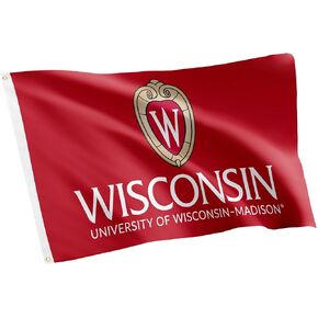 Desert Cactus University of Wisconsin Flag Badgers UW Madison Flags Banners 100% Polyester Indoor Outdoor 3x5 (Design W)