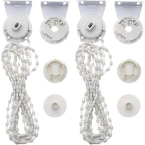 The Lord of the Tools 2 Sets Roller Blind Holder for 28mm Hole Diameter Roller Blind Control Head with Bead Chain Roller Blind Fittings for Fixing Curtain Blinds Shades Windows