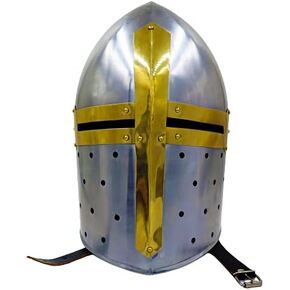 AnNafi® Medieval Knight Sugarloaf Armor Helmet with Free Wooden Stand Reenactment Helmet | Cosplay SCA