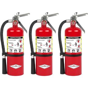 Amerex B500, 5lb ABC Dry Chemical Class A B C Fire Extinguisher (3, 7.25" W X 4.25" D X 15.25" H)