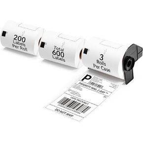 Labelife Large Shipping Labels Compatible 4" x 6" Brother DK-1241 Die-Cut Address White Paper DK Labels(102 mm x 151 mm), for Brother QL-1110NWB QL-1100 Label Printers (3 Rolls 600 Labels+1 Frame)