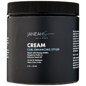 Cream- curl enhancer for curly hair, type 4 hair, type 3 hair, leave in conditioning styler, anti frizz, natural hair, with shea butter, sulfate free, moisturizing curl cream, soft hold, wash and go