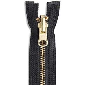 3 inch Metal Zipper Black 3" Gold Brass Metal Heavy Duty Zippers Non-Separating Sewing Zipper Craft Zippers