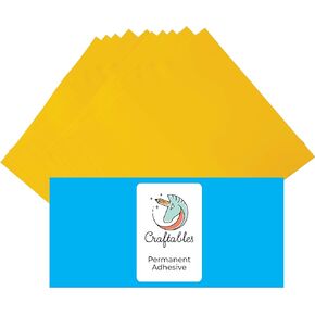 صفائح الفينيل الصفراء من Craftables - دائمة ولاصقة ولامعة ومقاومة للماء | (10) أوراق مقاس 30.48 سم × 30.48 سم - للحرف اليدوية، والكريكت، والصورة الظلية، والتعبيرات، والنقش، واللافتات in Kuwait