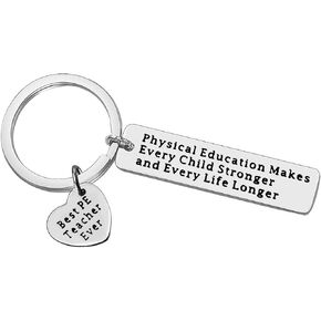PE Teacher Keychain Gifts for PE Teacher Birthday Thanksgiving Christmas Teacher's Day Gifts Best PE Teacher Ever Key Ring Appreciation Gifts Thank You Keychains Gifts for PE Teacher from Student