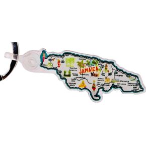Westmon Works Jamaica Keychain Acrylic Colorful Jamaican Island Map Souvenir Key Ring