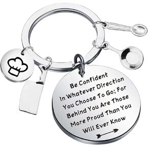 LQRI Chef Keychain Inspirational Gifts for Chef Culinary School Gifts Chef Charm Cooking Jewelry Culinary Graduation Gift