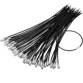 50 PCS Wire Keychain Cable,Stainless Steel Strap String Wire Loop for Luggage Tag,2mm Thick,7.8 Inches