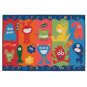 Carpets for Kids KID$Value 36.03 Alphabet Monsters Playroom Non-Slip Rug 3ft x 4ft 6in Rectangle Multi Color
