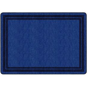 Flagship Carpets Double Border Area Rug for Classroom or Office Rug, Kids Bedroom or Playroom Carpet, and Living Room Mat, 6' x 8'4", Blue Light Border