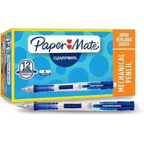 Paper Mate Clearpoint Mechanical Pencils, 0.7mm, Blue Barrels, Box of 12, 2 Dozen