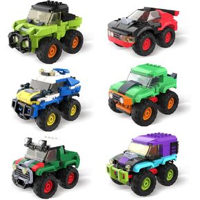 Monster Truck Micro Brick Building Toy for Boys and Girls, Pull Back Car Toys for Kids, DIY Building Toy, Gift Idea for Teens Ages 8+ Kids