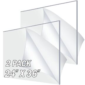3 Pack Acrylic Sheet Plexiglass 12" x 16" x 1/8" Thick, Clear Cast 3mm 12x16 Plexi Glass Panel Use for Craft Projects, Picture Frames, Laser Engraving Sign Blanks or Cutting to Display Sizes.
