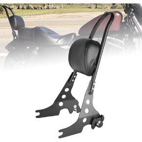 Goldfire Motorcycle Sissy Bar Detachable Rear Passenger Upright Backrest W/Cushion Pad for Harley Sportster XL 883 1200 2004-Up