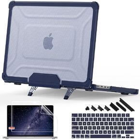 May Chen Compatible with New MacBook Pro 14 Inch Case 2023 2022 2021 M3 A2918 A2992 A2779 M2 A2442 M1 Pro/Max, Heavy Duty Dual Layer Protective Plastic Hard Shell Case with Fold Kickstand,Olive