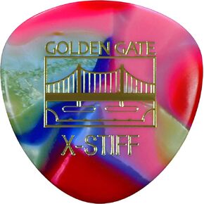 Golden Gate Guitar Picks (MP-127),Clown Confetti,Rounded Triangle X-Stiff
