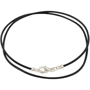 Sterling Silver 1.8mm Fine Black Leather Cord Necklace - ANY LENGTH