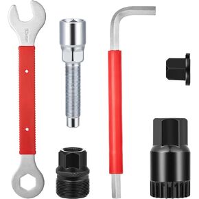 Zacro Bike Crank Arm Puller + Bottom Bracket Removal Tool + Crank Extractor + 15mm Bike Pedal Wrench with 16mm Spanner, 7 In 1 Multifunction Bicycle Repair Kit for 7/8/9/10/12 Speed MTB, Road Bike