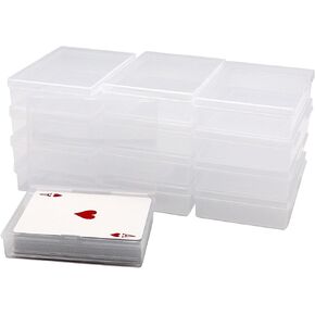 SOSOHOME 6 Pack Playing Card Deck Boxes Fits Baseball Trading Cards, Gaming Cards, Empty Plastic Storage Box, Snaps Closed