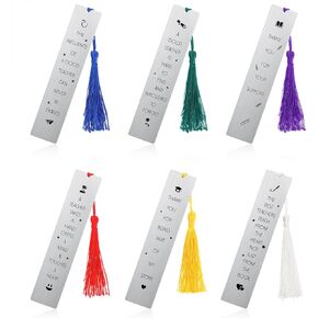Tenare 6 Pieces Metal Bookmarks Teacher Appreciation Bookmark Thank You Gifts for Teacher Graduation Teacher Book Page Marker for Teachers Instructors Birthday Graduation Presents Book(Silver)