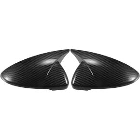 X AUTOHAUX 1 Pair Car Rear View Driver Passenger Side Mirror Cover Cap Overlay Black Carbon Fiber Pattern for Kia Forte Cerato K3 2019-2024 Mirror Guard Covers Exterior Decoration Trims